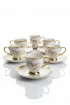 Paçi Home Fleur Yaldızlı 6 Kişilik Fincan Takımı P/POR-102092 - Çok Renkli