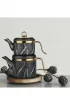 Arow Oolong Granit Çaydanlık Takımı - Siyah - TR-4442 - Siyah