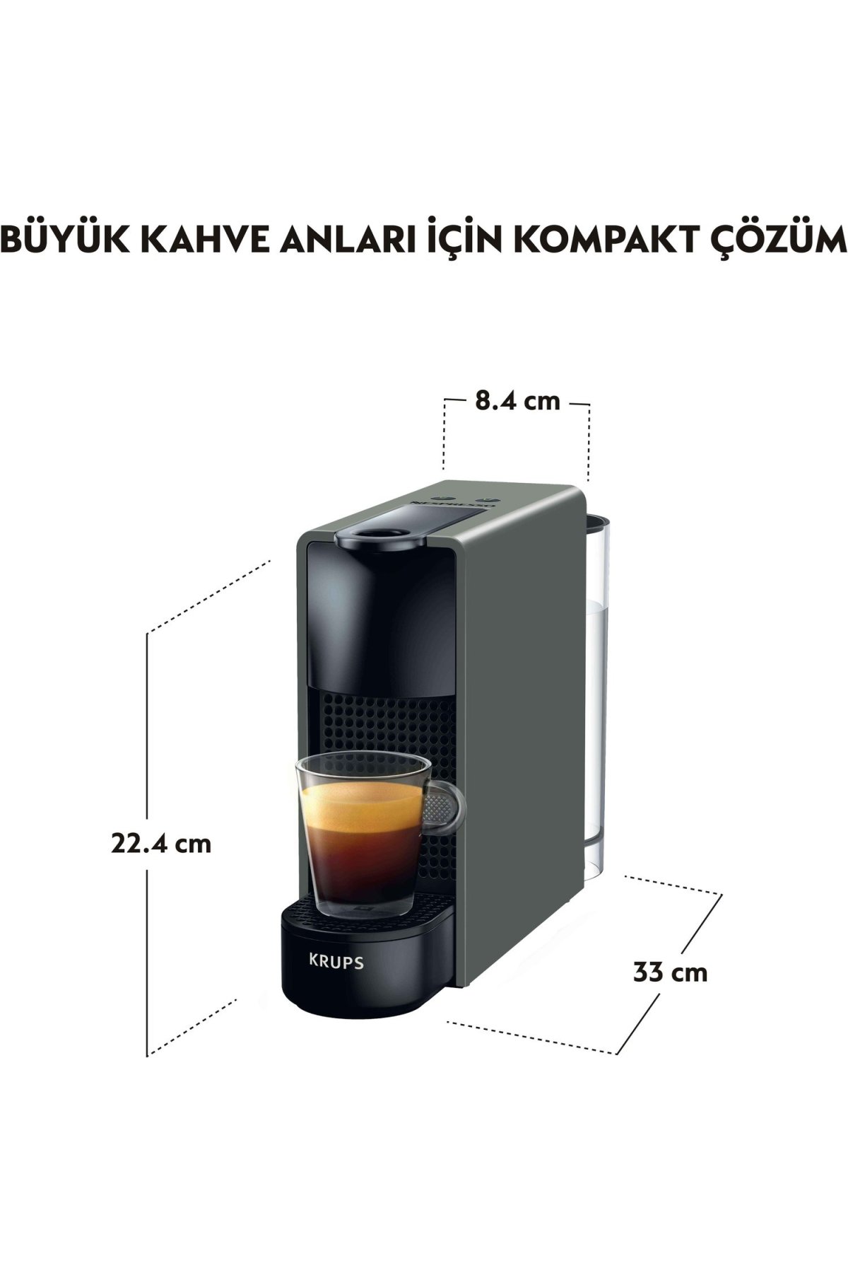 Nespresso Essenza Mini C30 Grey Kahve Makinesi, Gri