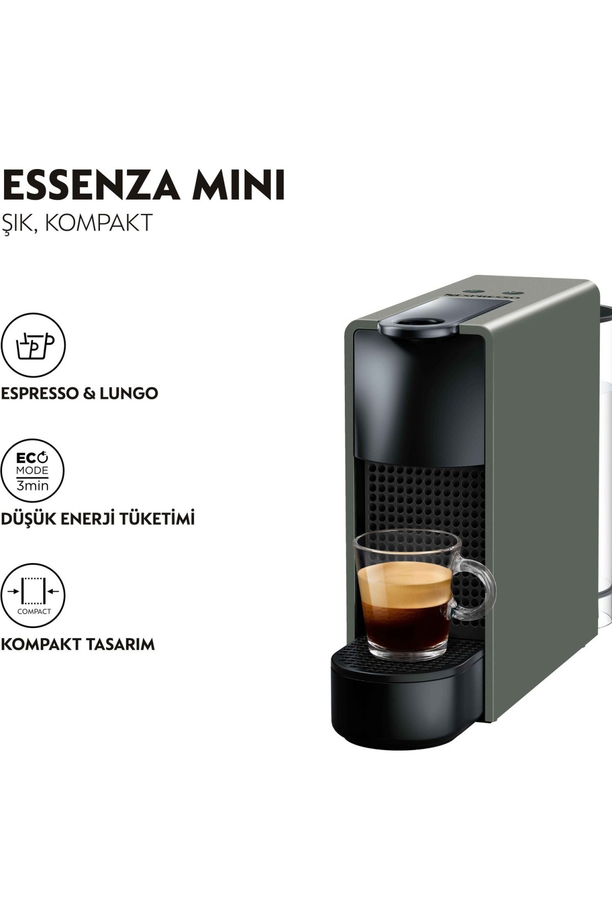 Nespresso Essenza Mini C30 Grey Kahve Makinesi, Gri