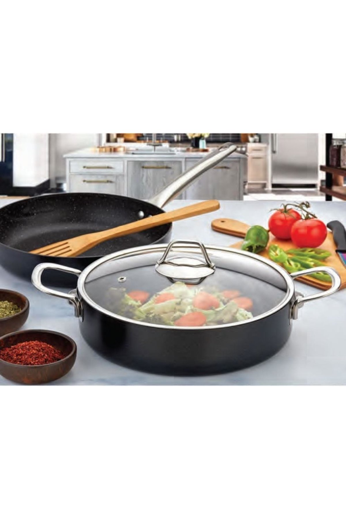 Evimsaray Zest Gusto Granit Basık Tencere 24cm