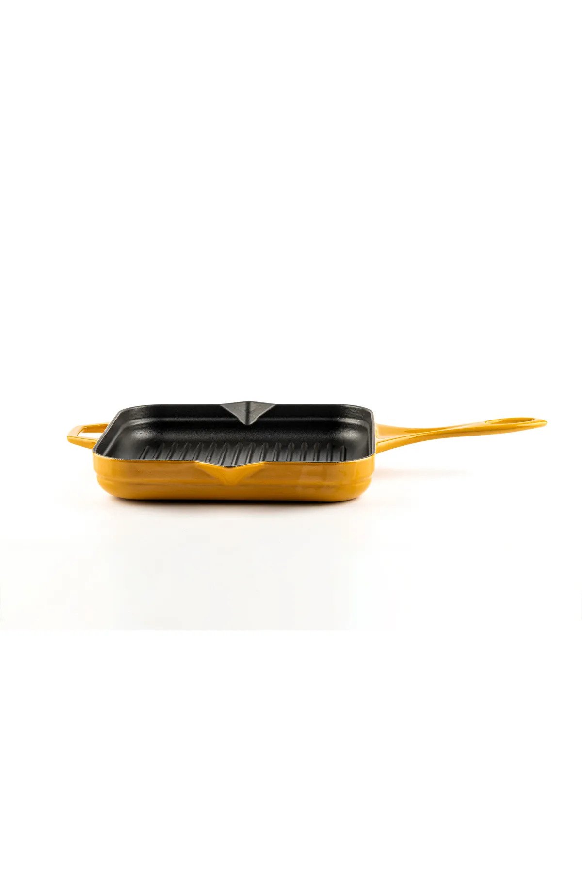 Hosse HSKGTV 2828 Kare Grill Döküm Tava – 28x28 cm (Yardımcı Kulplu) Sarı