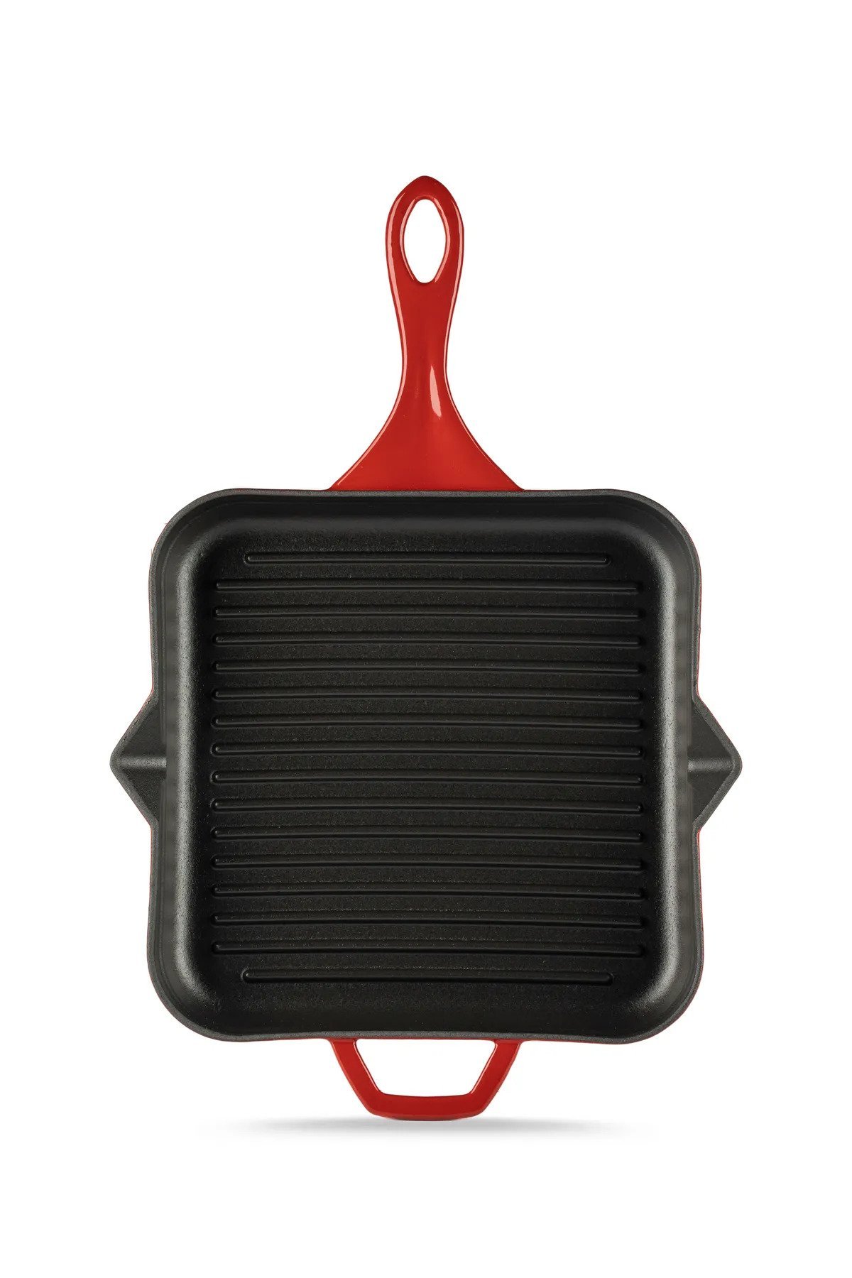 Hosse HSKGTV 2828 Kare Grill Döküm Tava – 28x28 cm (Yardımcı Kulplu) Kırmızı