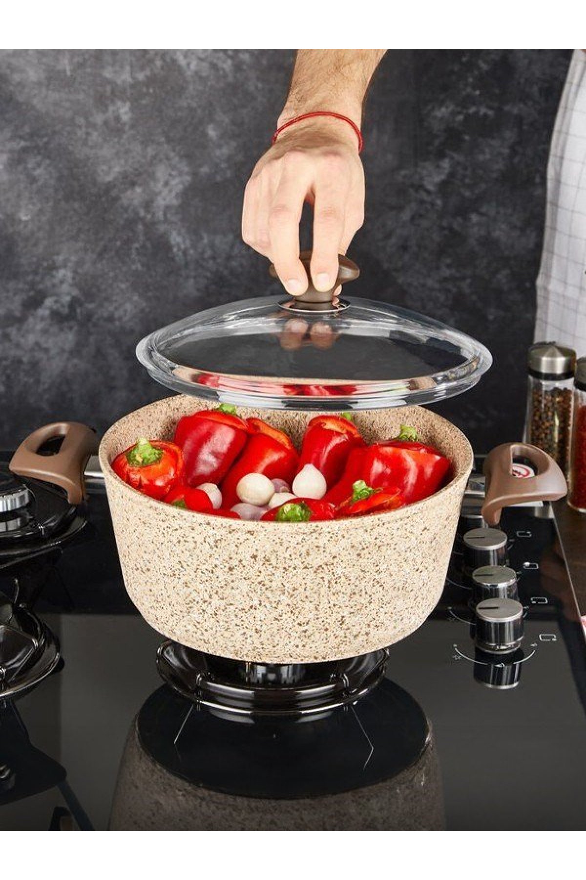 Falez Creamy Granit Derin Tencere