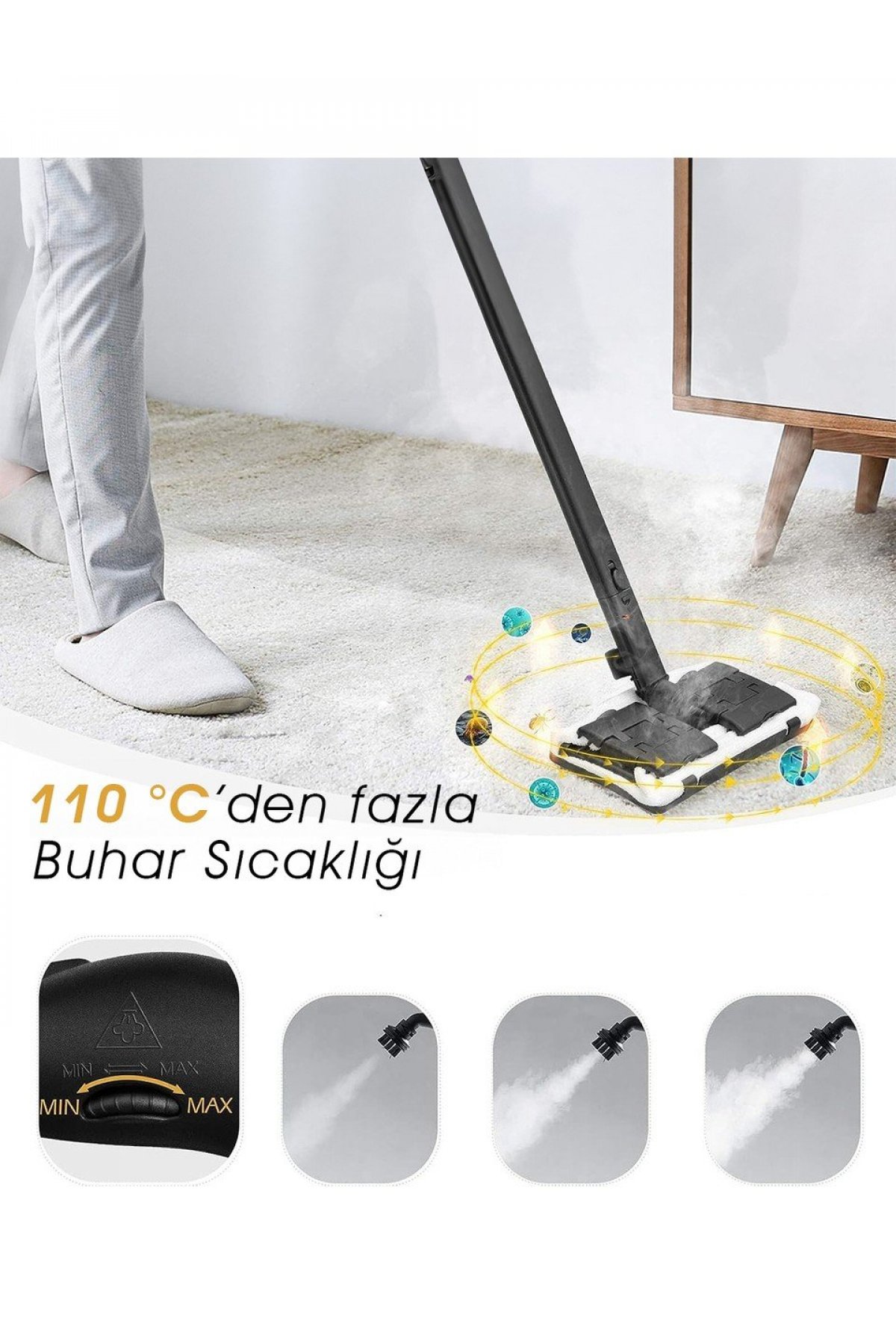 Pirantech CB-107C Çok Fonksiyonlu Buharlı Temizlik Makinası - Buharlı Temizleyici