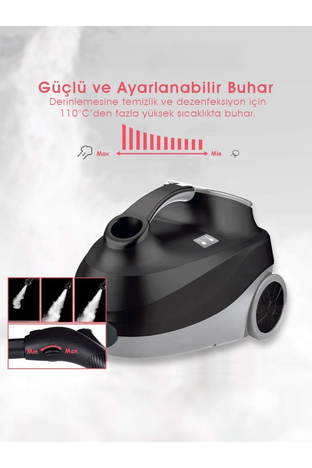 Pirantech CB-107C Çok Fonksiyonlu Buharlı Temizlik Makinası - Buharlı Temizleyici
