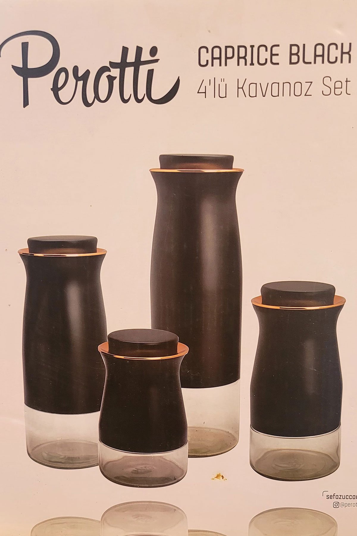 Perotti Caprice Black 4'lü Kavanoz Set Siyah
