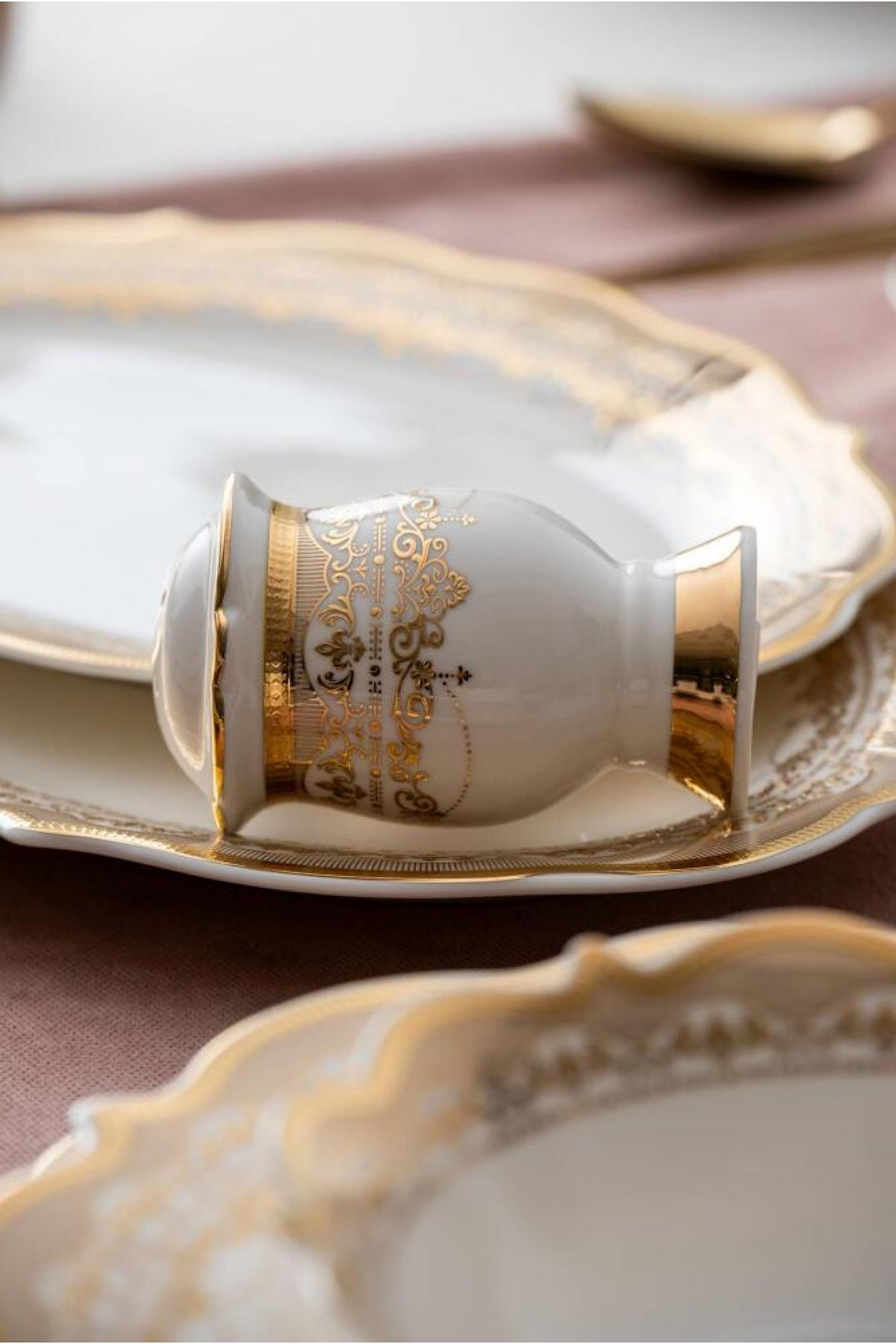 Acar Rosella 60 Parça 12 Kişilik Gold Porselen Yemek Takımı