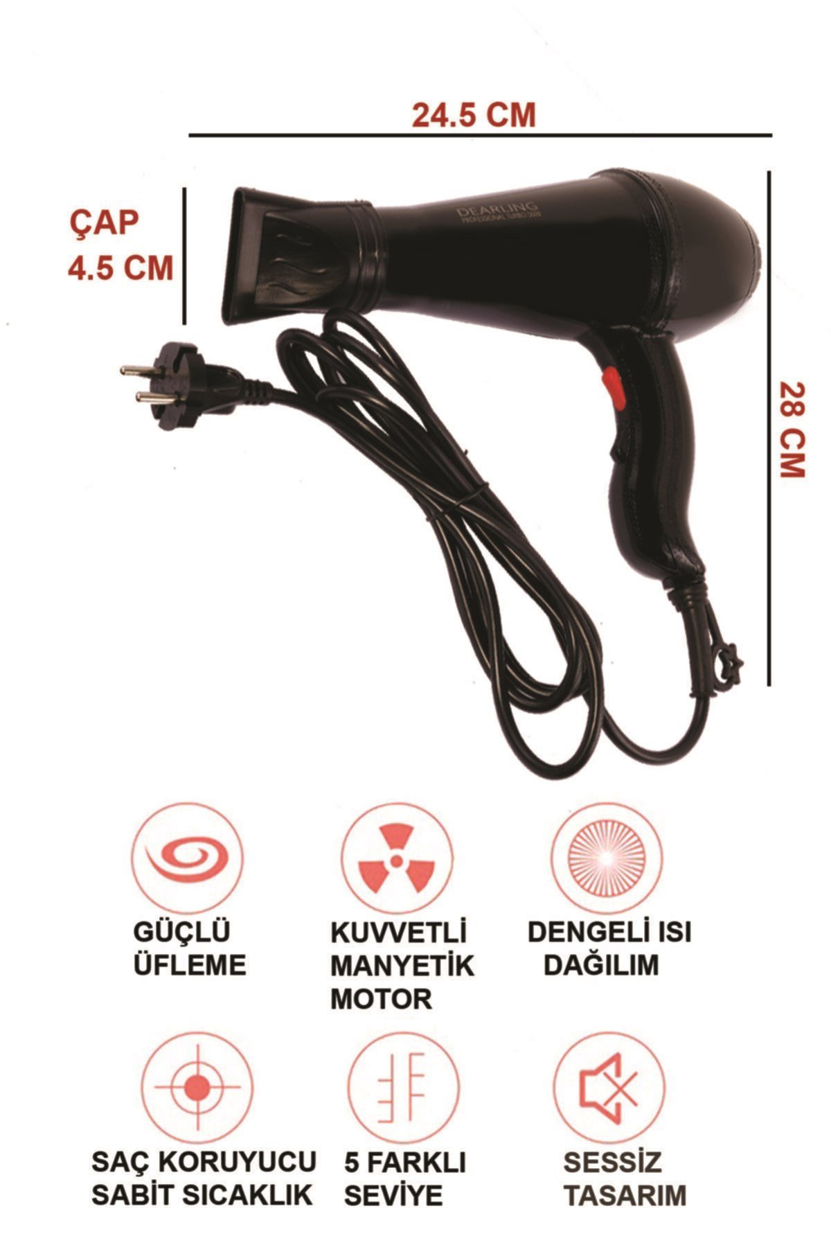 Dearling 2500w Saç Kurutma Makinası