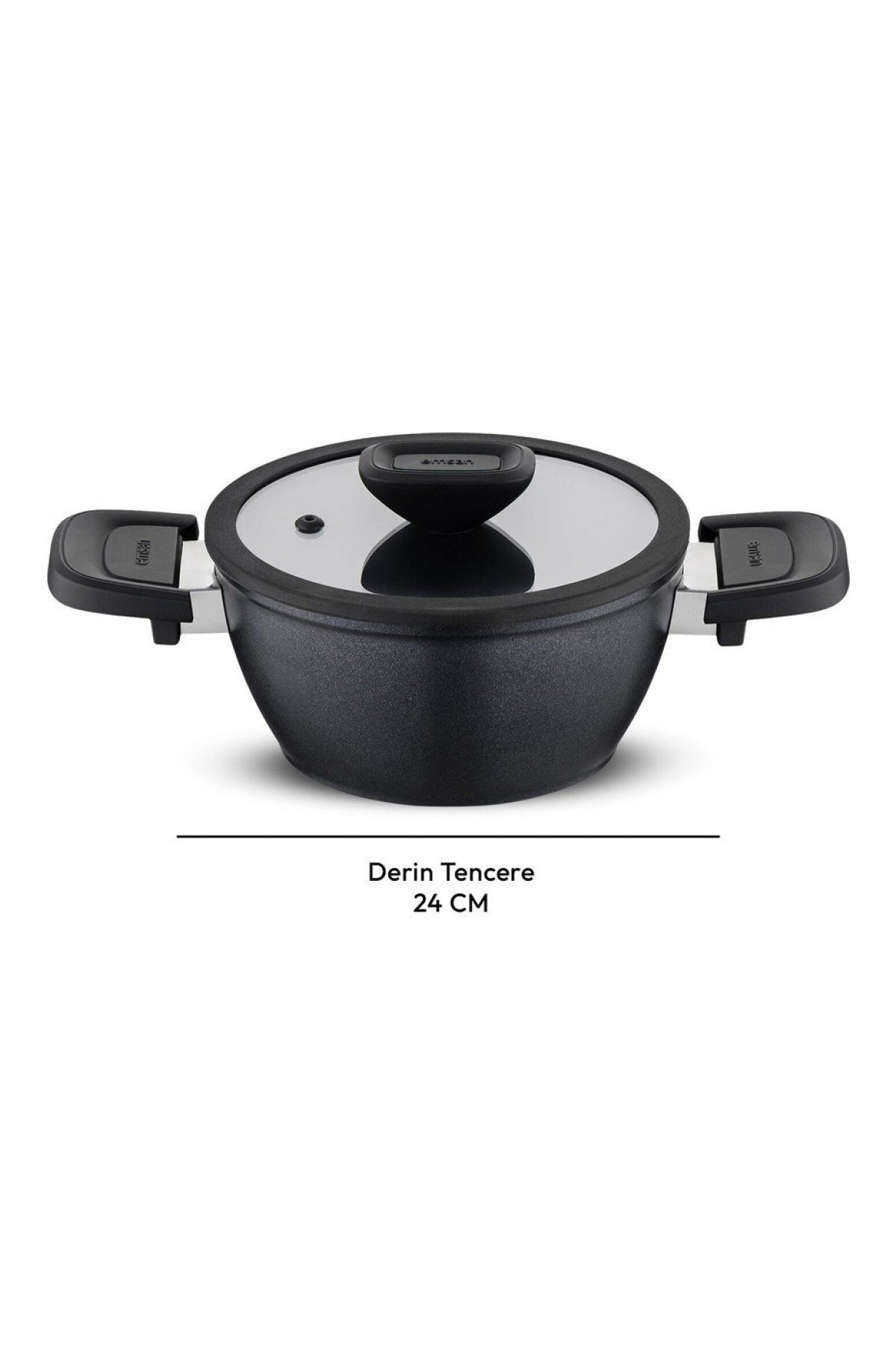 Emsan Diamente Exclusive 24cm Derin Tencere - Siyah