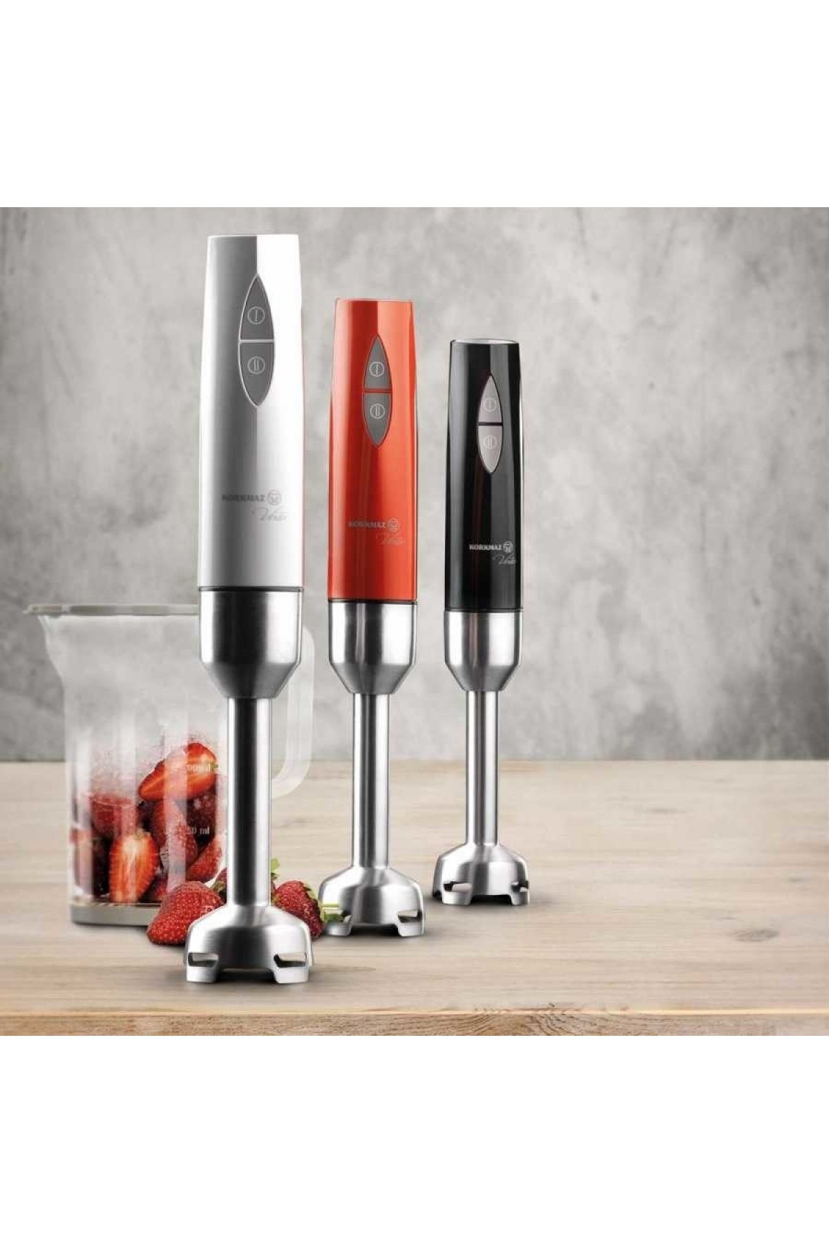 Korkmaz A444 Vertex Duo Çelik Çubuk Blender Siyah