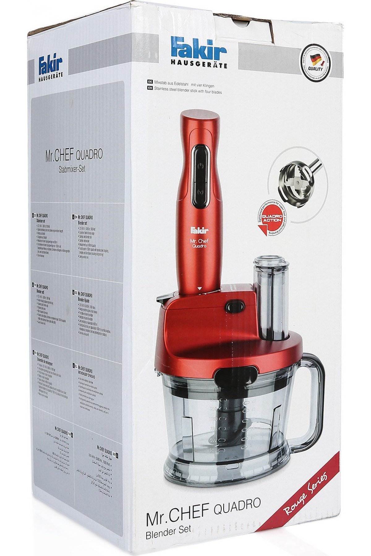 Fakir Mr Chef Quadro Kırmızı Mutfak Robotu Blender Seti Rouge